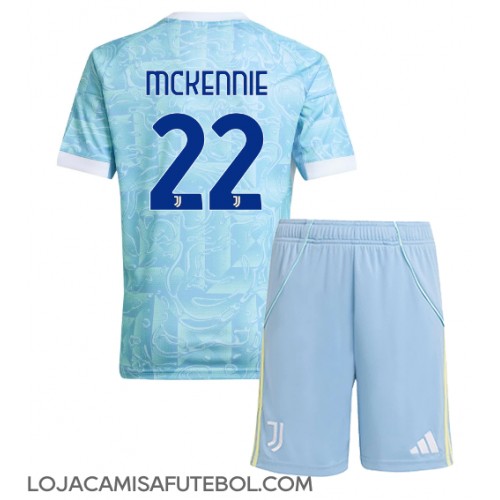 Camisa de Futebol Juventus Weston McKennie #22 Equipamento Secundário Infantil 2025-26 Manga Curta (+ Calças curtas)